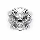 snake skeleton open mouth tattoo design idea