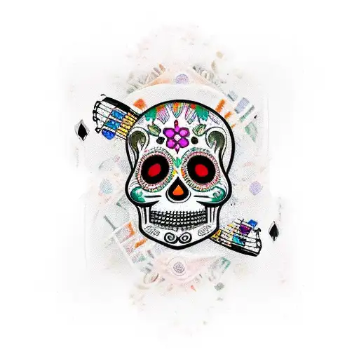mariachi band day of the dead tattoo design idea
