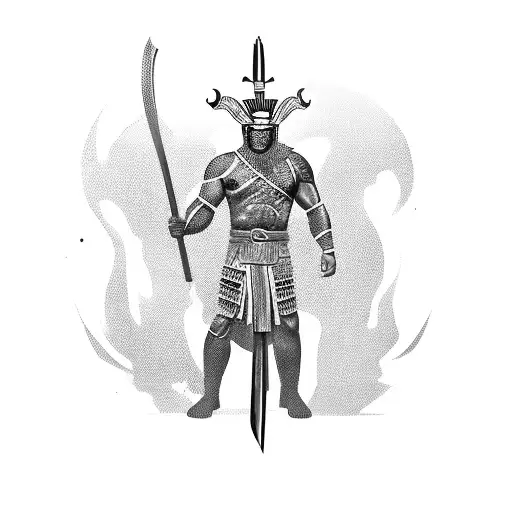 Retail manager's silhouette transformed into a powerful Maori warrior tattoo design idea