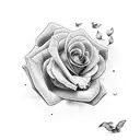 Dove,Cocoa,clouds,and rose tattoo design idea