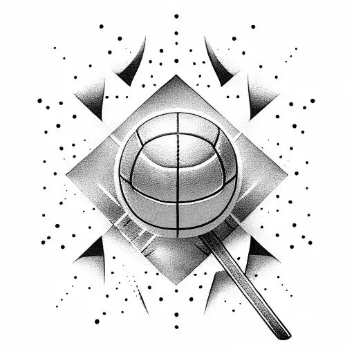 Volleyball skiing engineer tattoo design idea