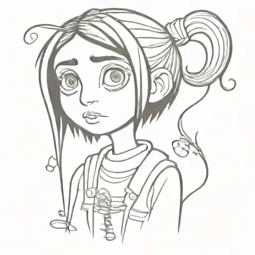 coraline movie horror tattoo design idea