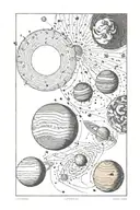 celestial scene with planets tattoo design idea