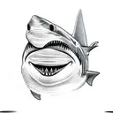 shark bite tattoo design idea