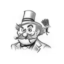 Rich Uncle Pennybags wit 100 dollars and casino tattoo design idea