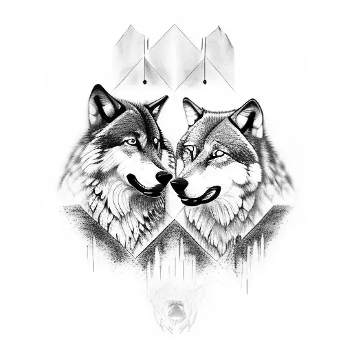 two wolves in a cage rage tattoo design idea