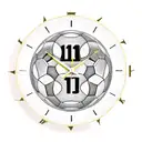 A clock with the time 11:13 and a soccer ball as the clock face, commemorating the date of your best friend's passing and your love for soccer tattoo design idea