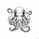 Skateboarding octopus tattoo design idea