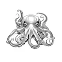 Skateboarding octopus tattoo design idea