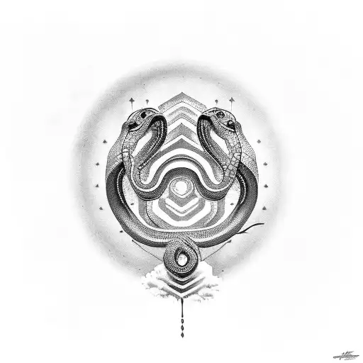 Create a black and grey forearm tattoo with snake scales having a subtle metallic sheen, and add intricate lines resembl tattoo design idea