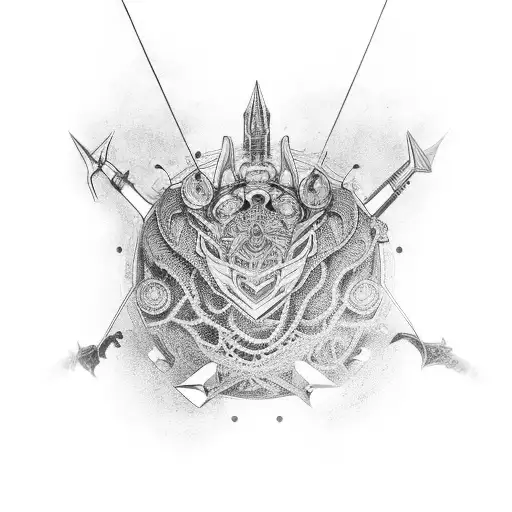 forearm sleeve with futuristic scales transitioning into chains tattoo design idea