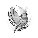 hapf sleeve bird feathers  tattoo design idea