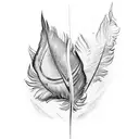 half arm sleeve bird feathers tattoo design idea