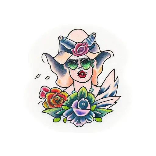 for 2 daughters named Alexandra Rose and Elle Green tattoo design idea