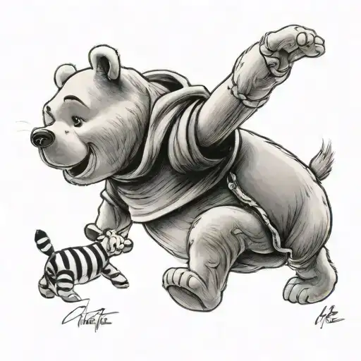 winnie the pooh and honey tattoo design idea