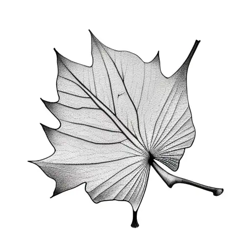 three ginko leaves falling simple bold line work  tattoo design idea