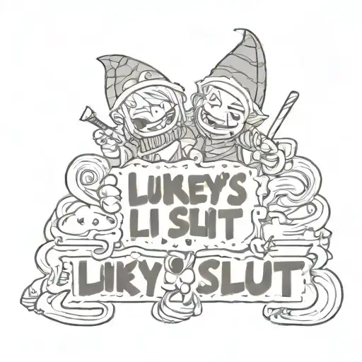 text saying Lukey's lil slut tattoo design idea