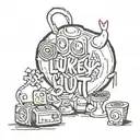 text saying Lukey's lil slut tattoo design idea