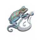 chameleon  tattoo design idea