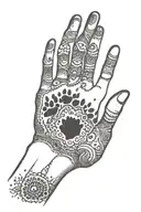 paw and hand tattoo design idea