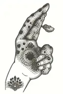 paw and hand tattoo design idea