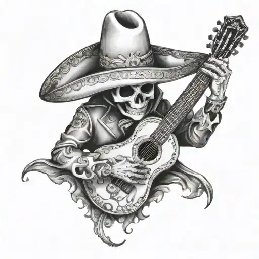 ghost mariachi tattoo design idea