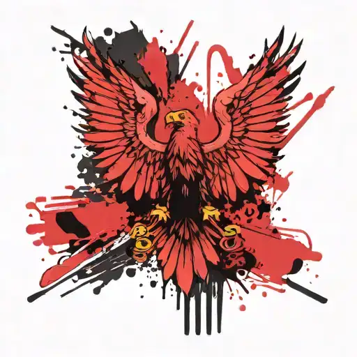 Polish eagle and flag tattoo design idea