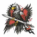 poland eagle sword tattoo design idea