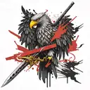poland eagle sword tattoo design idea