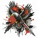 poland eagle sword tattoo design idea