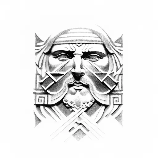 Stoic Greek elements representing stoic philosophy applied to human condition  tattoo design idea