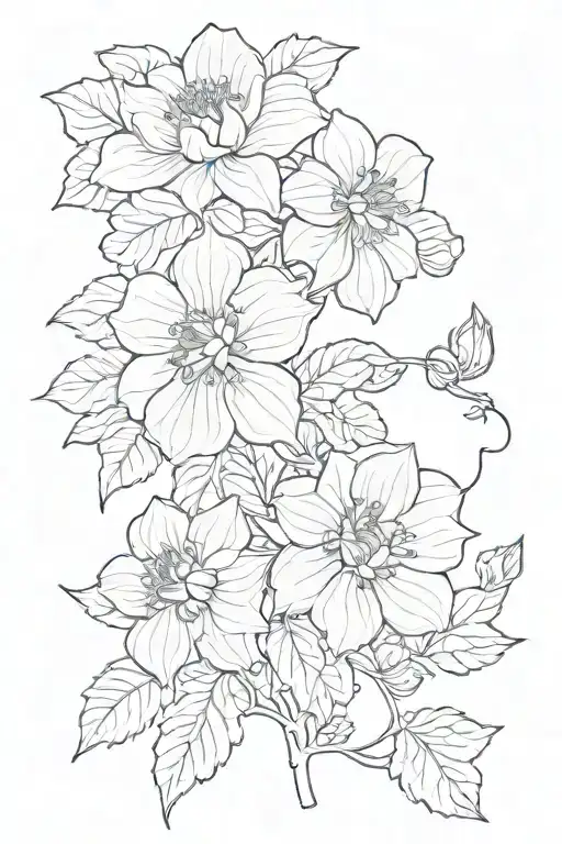 geranium Lillie's dahlias habisquis rose flower vine wrapping  tattoo design idea