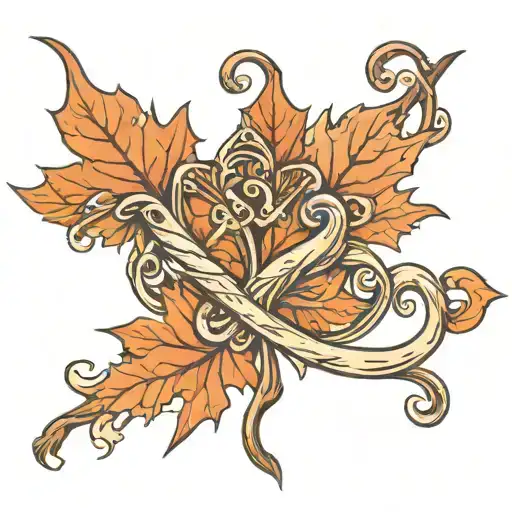 infinity sign, maple leaf, WV symbol intertwined tattoo design idea