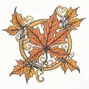 infinity sign, maple leaf, WV symbol intertwined tattoo design idea