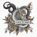 Santosh name tattoo design idea