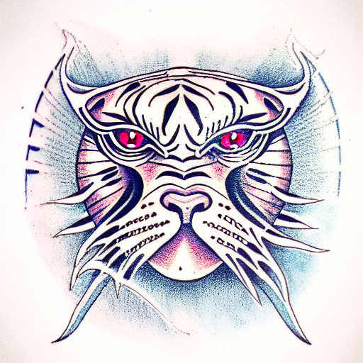 Eye of Horus tiger tattoo design idea