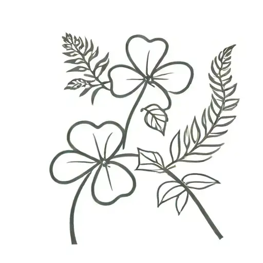Irish shamrock with a small New Zealand silver fern  tattoo design idea