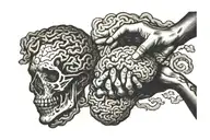 the creation of adam and brain tattoo design idea