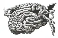 the creation of adam and brain tattoo design idea