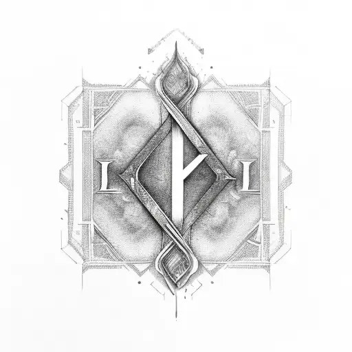 letras fusionadas "l" y "z" tattoo design idea