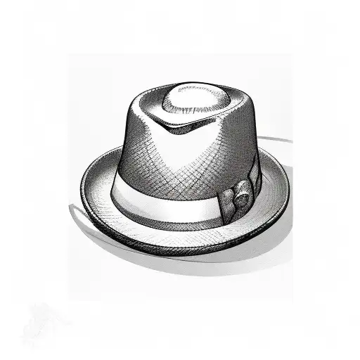 fedora on a tombstone tattoo design idea
