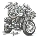 Burn rubber not your soul with something in the back ground and around it  tattoo design idea