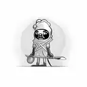 A character from The Binding of Isaac wielding a cooking utensil tattoo design idea