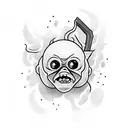 A character from The Binding of Isaac wielding a cooking utensil tattoo design idea