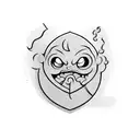 A character from The Binding of Isaac wielding a cooking utensil tattoo design idea