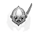 A pixelated character from The Binding of Isaac wielding a cooking utensil tattoo design idea