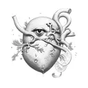 heart squeezed like a lemon tattoo design idea