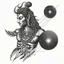 techno music and shiva  tattoo design idea