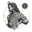techno music and shiva  tattoo design idea