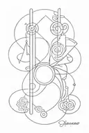 gitarre with spiritual signs gemini and others buddhism symbols tattoo design idea
